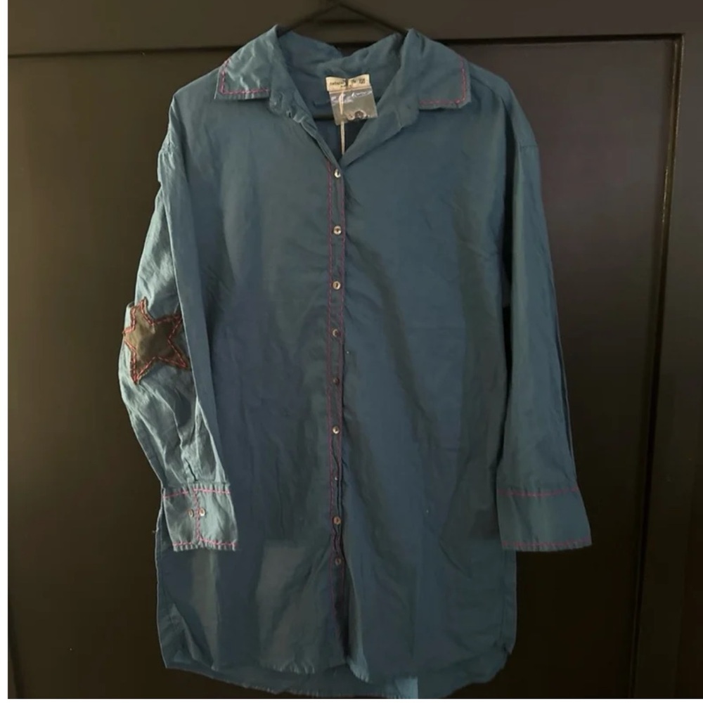 Natural Life Blue Intimates Button Down Shirt